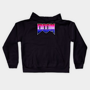 Retro Doom Text Effect Kids Hoodie